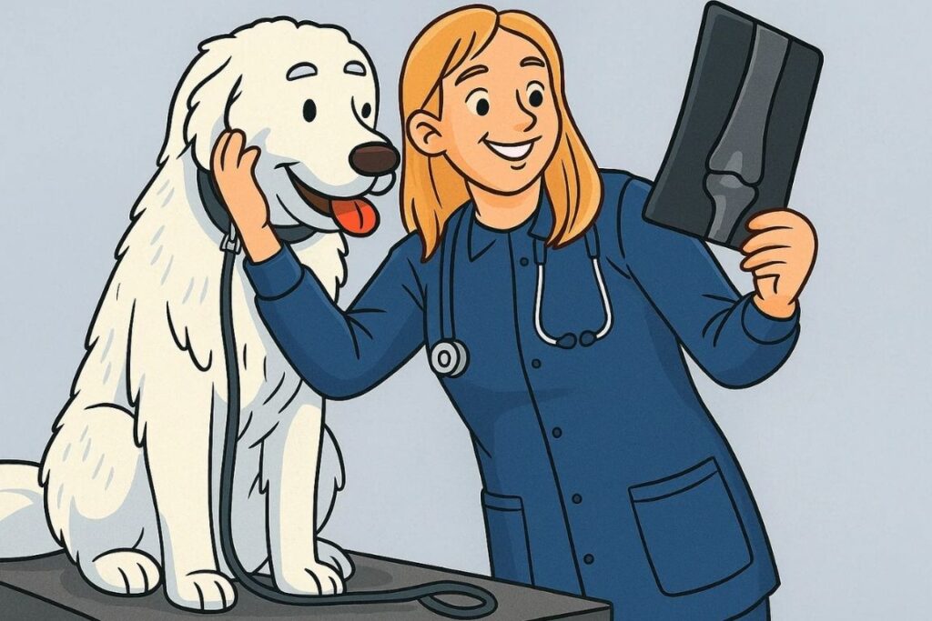 hund mit bandscheibenvorfall beim tierarzt