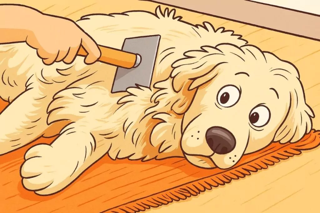 labrador haart stark während fellwech